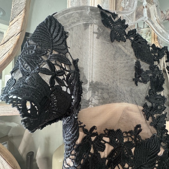 NWT-MGNY Soft Satin Evening Gown with Lace and Beaded Appliques - Picture 7 of 16